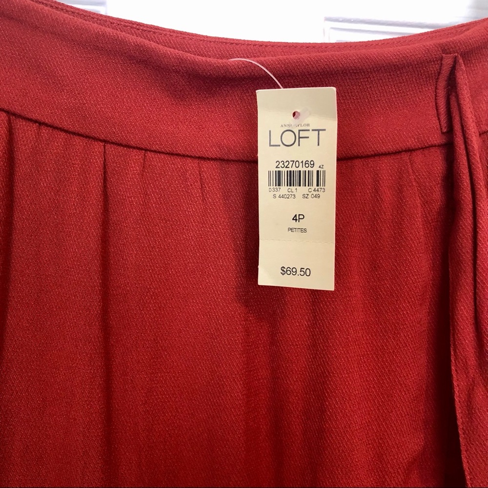 LOFT Petites Rust “Wrap Ruffle Style” Skirt - Picture 8 of 9